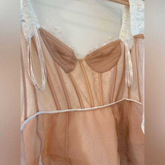 NWOT BRONX AND BANCO Colette White Lace Long Sleeve Mini Wedding Bridal Dress - Picture 15 of 16